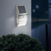 LED-es szolár fali lámpa - mozgásérzékelős - hidegfehér, 250 lumen, króm, IP65