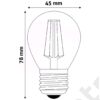 LED égő E27, 7W, Filament Mini Globe, High Lumen, 810lm, természetes fehér, 3 év garancia