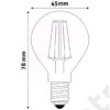 LED égő, Filament Mini Globe, High Lumen, E14, 7W, 800lm, meleg fehér