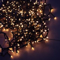 Karácsonyi rizsszem fényfüzér 300LED-es, meleg fehér 29,9m IP44 8 funkciós, memóriás vezérlővel