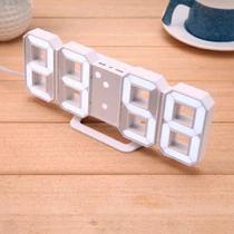 LED digitális asztali ébresztőóra óra, fehér-fehér