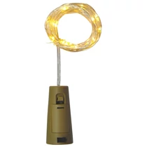 Beltéri meleg fehér 20 LED-es WW palackdugó, 2m, kiv. akkumulátor 3db AG13