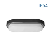 LED mennyezeti lámpa 12W, 4000K, 850lumen, IP54, 230V, ovális, fekete, Ellis