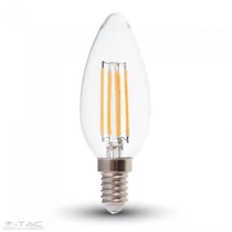 LED égő E14, Retro, Filament, Gyertya, 6W, 600 lm, meleg fehér  LED égő E14, Retro, Filament, Gyertya, 6W, 600 lm, meleg fehér