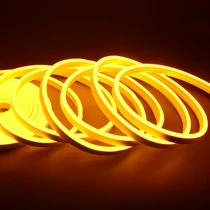 LED Neon Flex Flexibilis Neon Csík Dimmelhető, 5m/tekercs,  12V,  IP65, Citromsárga