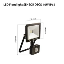 REKORD DECO LED SENSOR reflektor mozgásérzékelővel 10W 6000K fekete