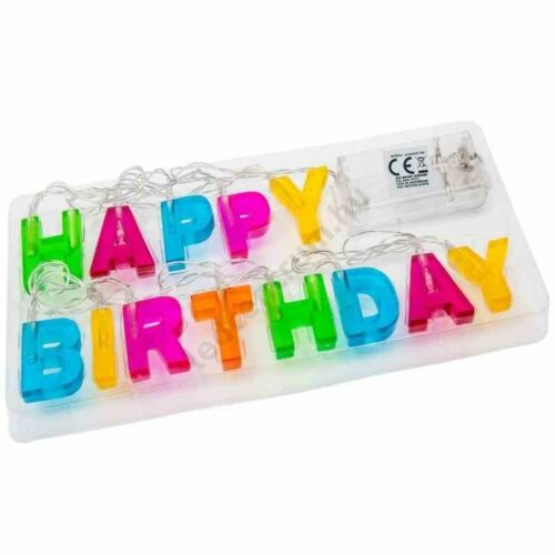  LED füzér "Happy Birthday"