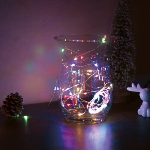 Karácsonyi LED fényfüzér - multicolor 5m - 3xAA 