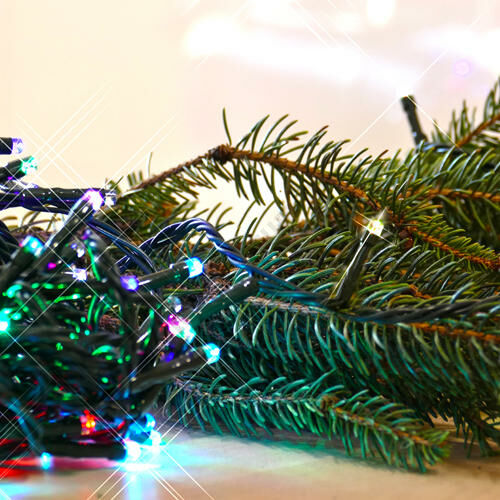 Karácsonyi rizsszem fényfüzér 300LED-es, RGB 29,9m IP44 