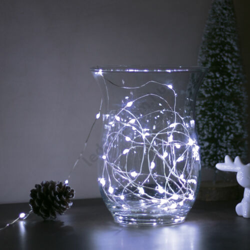 Karácsonyi LED fényfüzér - hideg fehér 5m - 3xAA