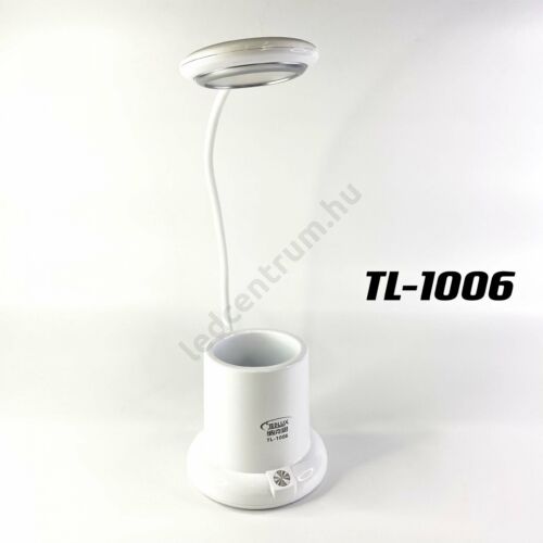 LED Lámpa Akkusan tölthető, USB ledes, Asztali lámpa változtatható színhőmérséklettel, tolltartóval, 3W,