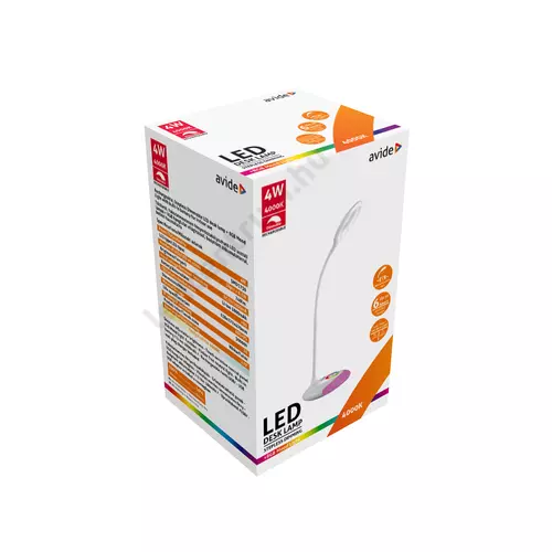 Érintős minimál stílusú LED lámpa RGB (színváltós) hangulatvilágítással, fehér