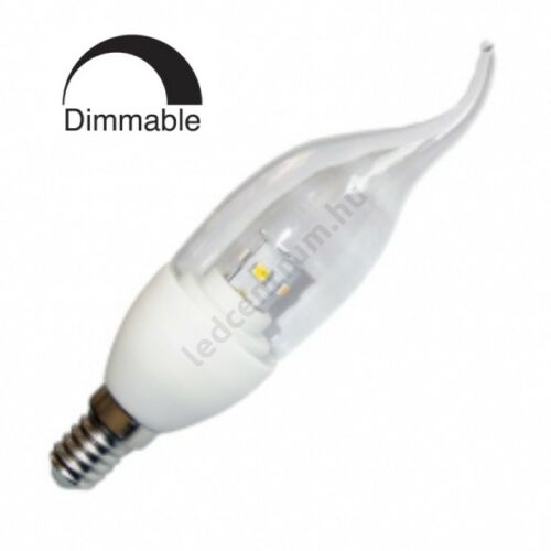 LED gyertya égő láng forma E14, 4W, 320lm, meleg fehér, dimmelhető