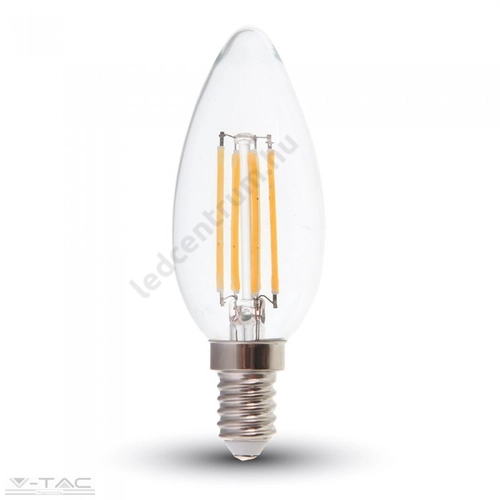  LED égő E14, Retro, Filament, Gyertya, 6W, 600 lm, meleg fehér