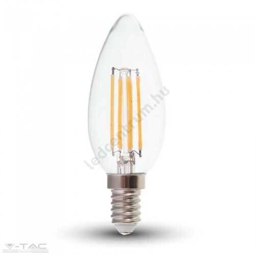  LED égő E14, Retro, Filament, Gyertya, 6W, 600 lm, meleg fehér