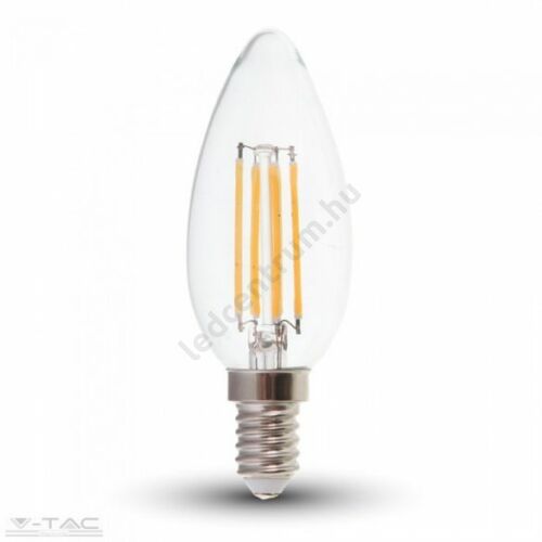  LED égő E14, Retro, Filament, Gyertya, 6W, 600 lm, természetes fehér