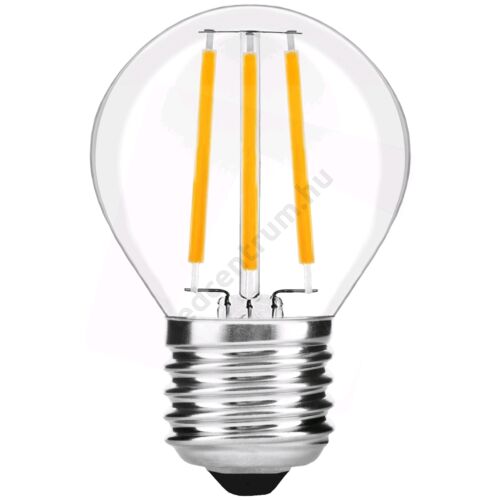 LED égő E27, 7W, Filament Mini Globe, High Lumen, 800lm, meleg fehér, 3 év garancia