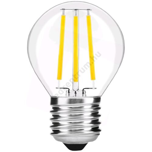 LED égő E27, 7W, Filament Mini Globe, High Lumen, 810lm, természetes fehér, 3 év garancia