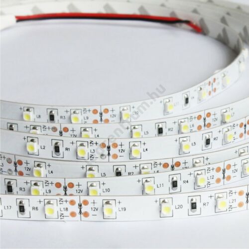LED szalag, 3528, 120 SMD/m,600lm,5m,IP20,6400K hideg fehér, beltéri