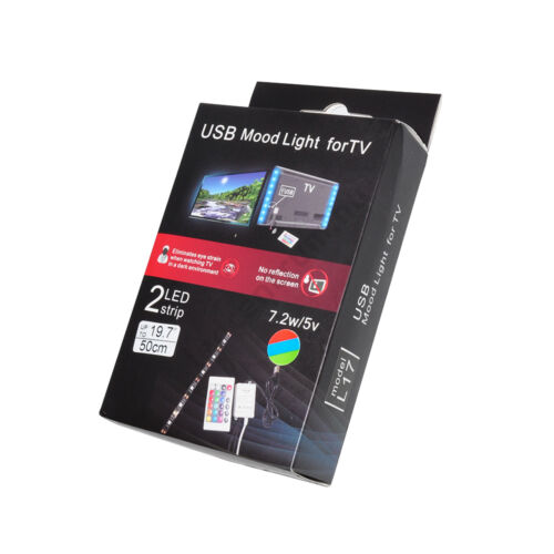 LED TV világítás 2 x 50cm RGB, színváltós távirányítóval