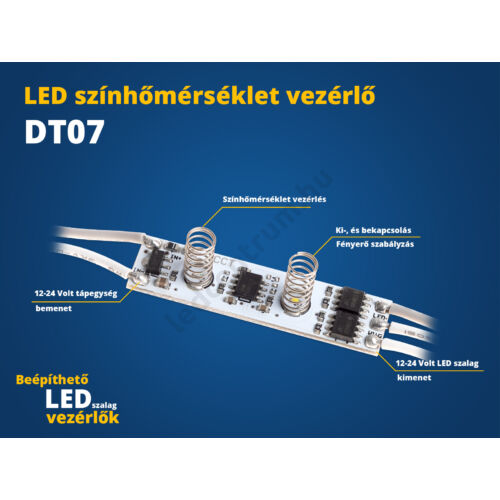 Beépíthető LED vezérlő (DT07) érintős színhőmérséklet vezérlő CCT