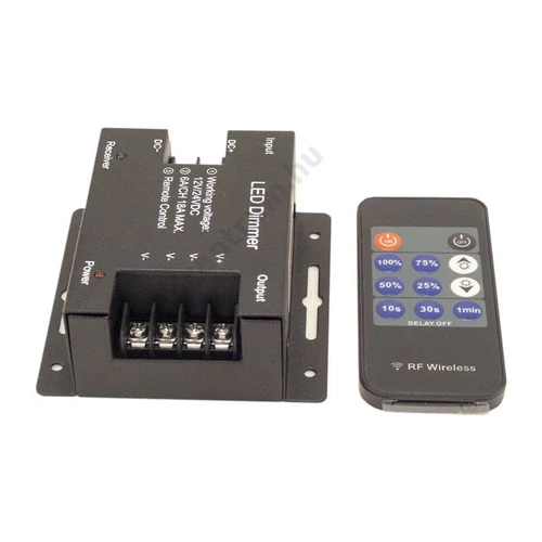 LED távirányítós dimmer, fényerőszabályzó 11 gombos, max. 216W